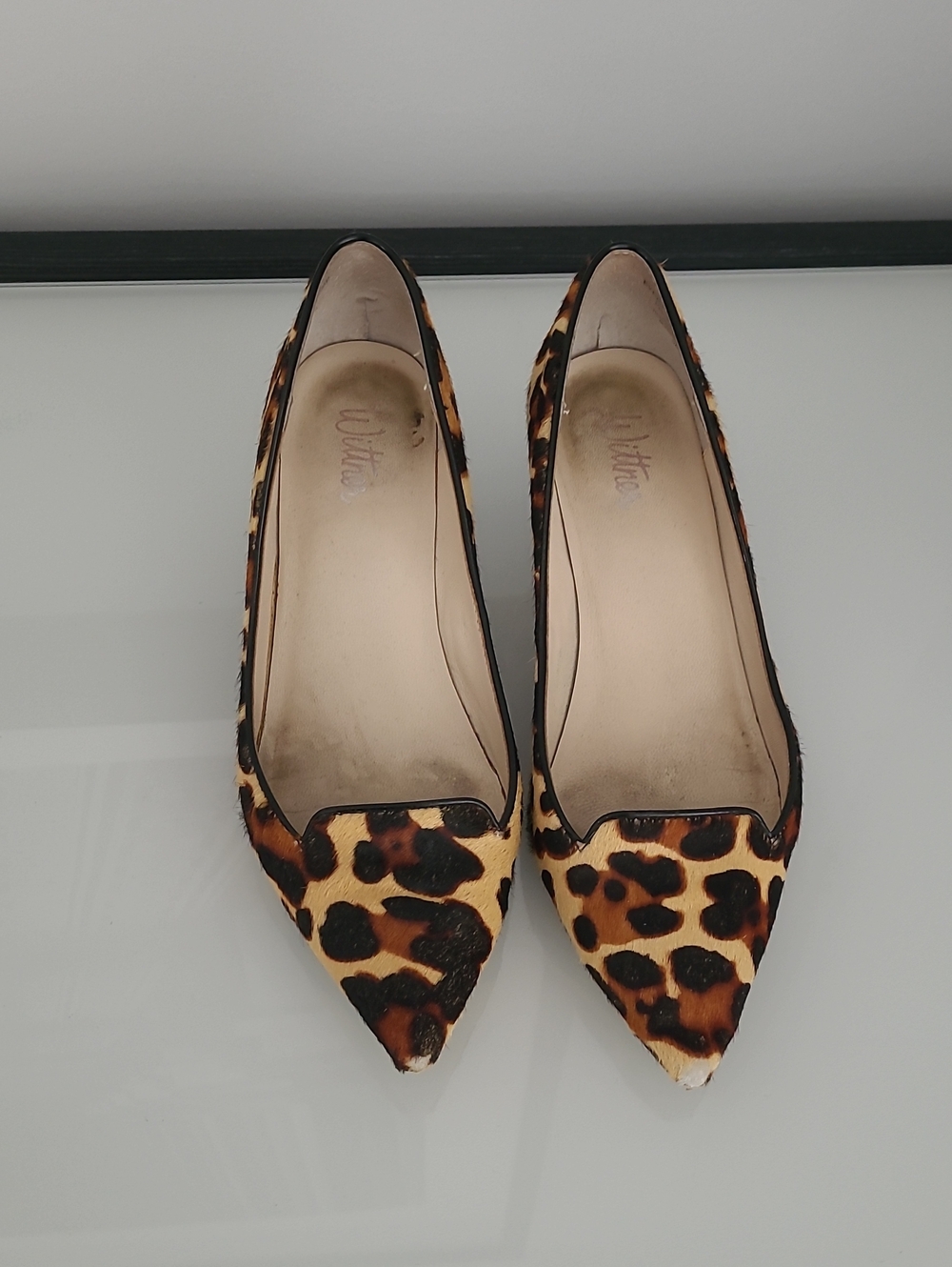Size 6.5 Wittner Leopard Print Pointed Toe Low Heels - Women